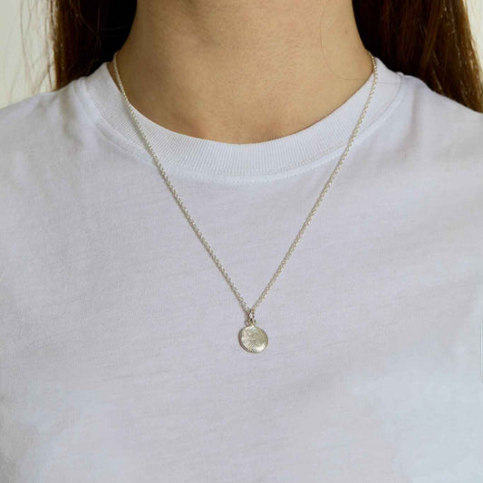 gümüş daire parmak izi kolye - no 4 image 1