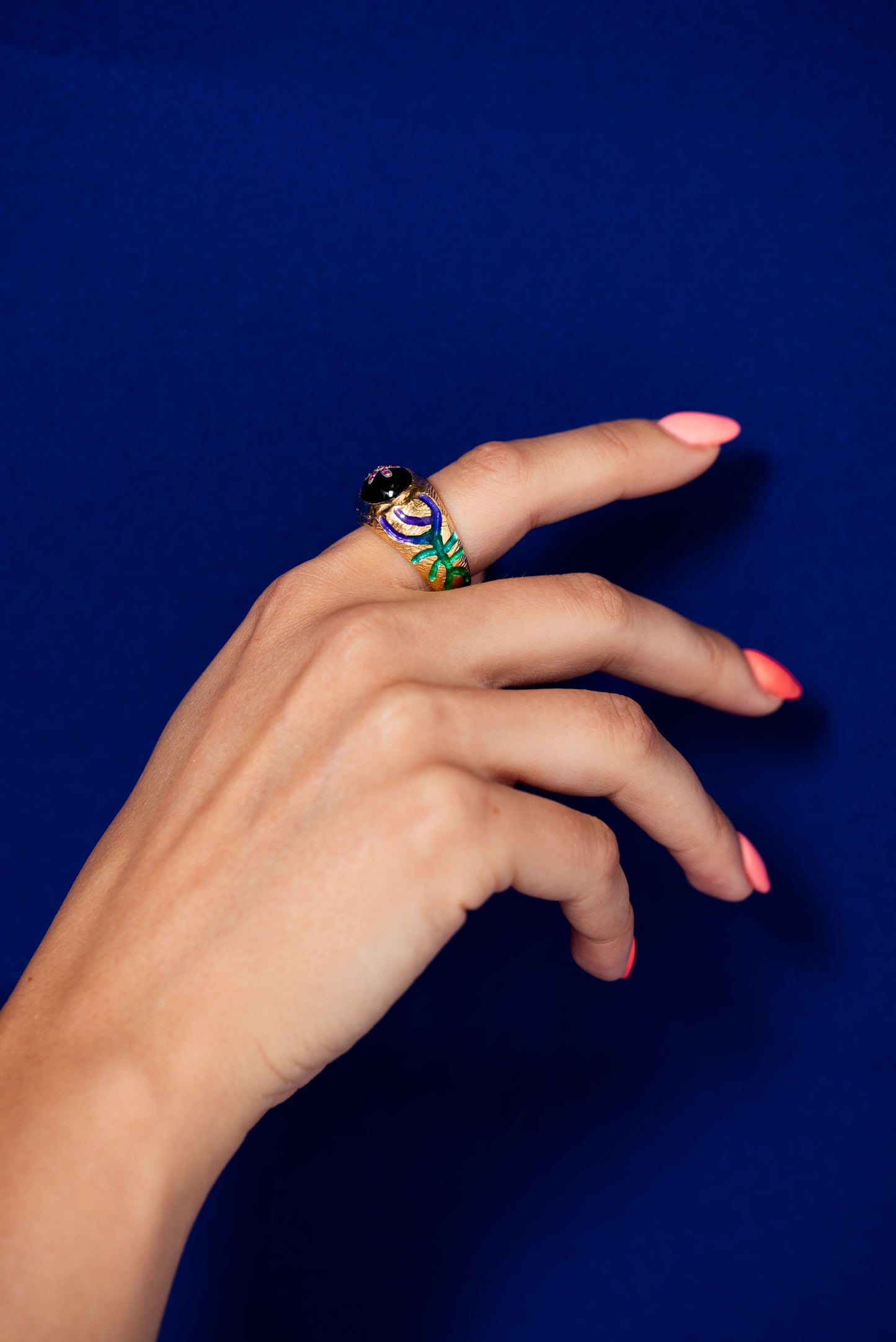 mine gümüş işlemeli ametist yakut taşlı altın kaplama yıldız yüzük - étoile image 3