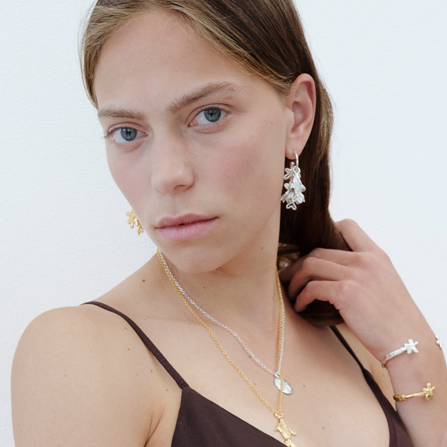 gümüş charm - küçük çiçek image 4