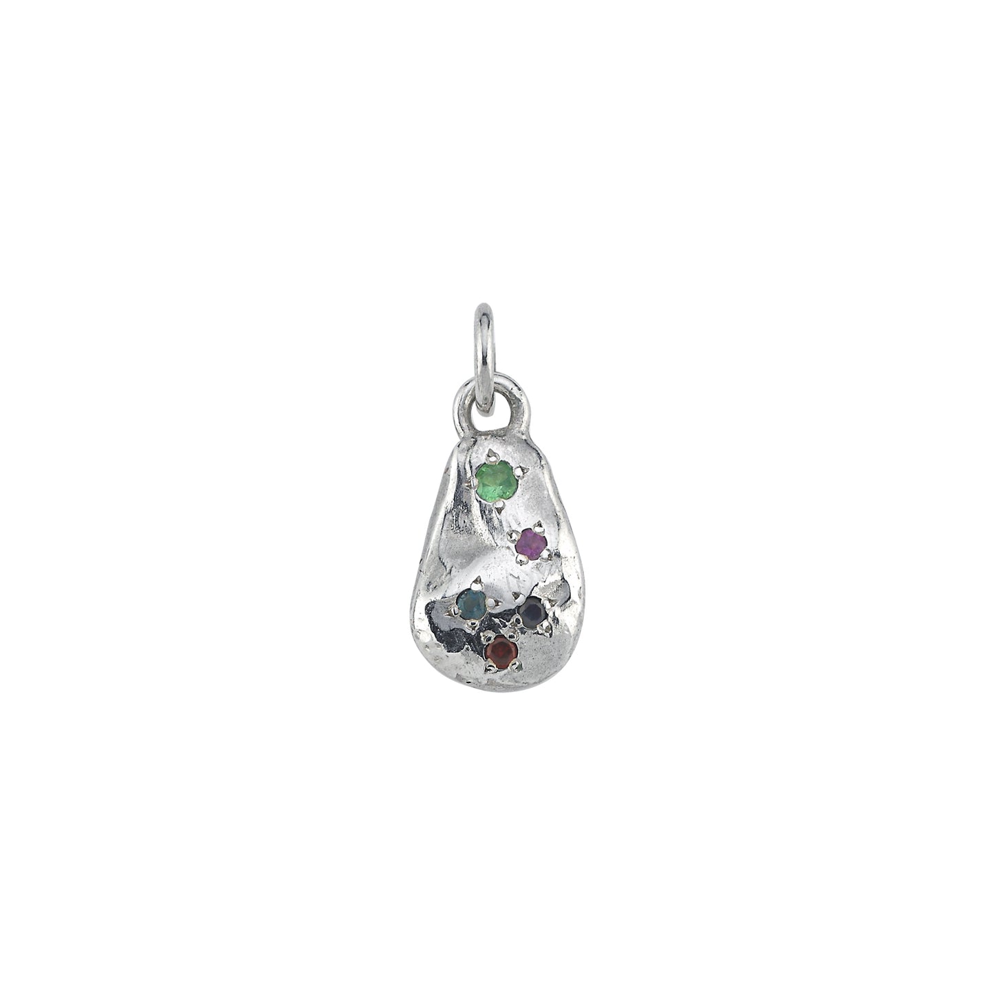 Little Cosmos renkli taşlı gümüş charm