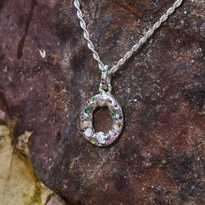 taş gömülü gümüş kolye - çakıllar image 3