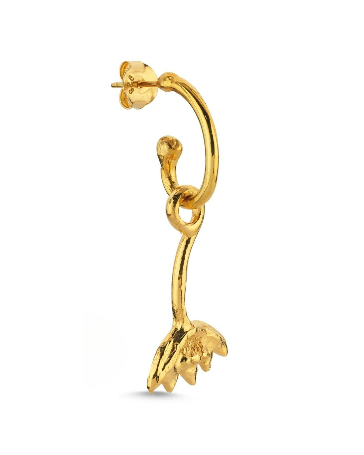 Altın Kaplama Gümüş Charm - Ters Lale