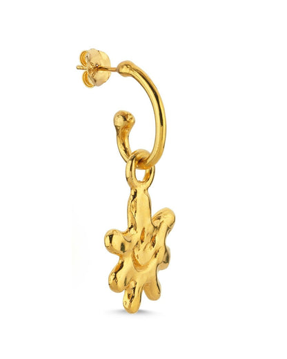 Altın Kaplama Gümüş Charm - Gülen Çiçek