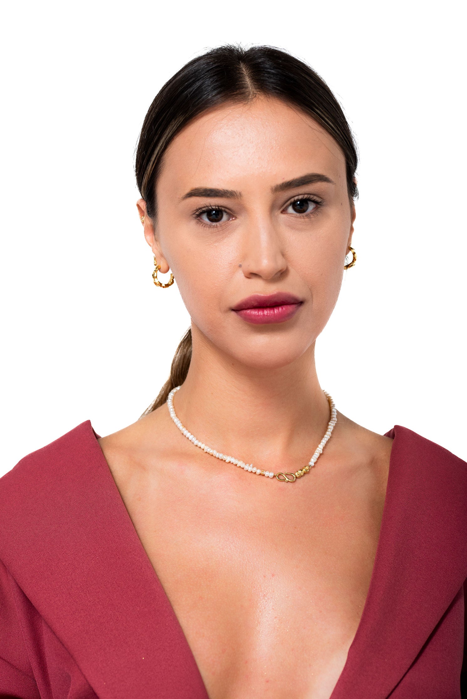 altın kaplama gümüş küçük halka küpe - nourriture image 4