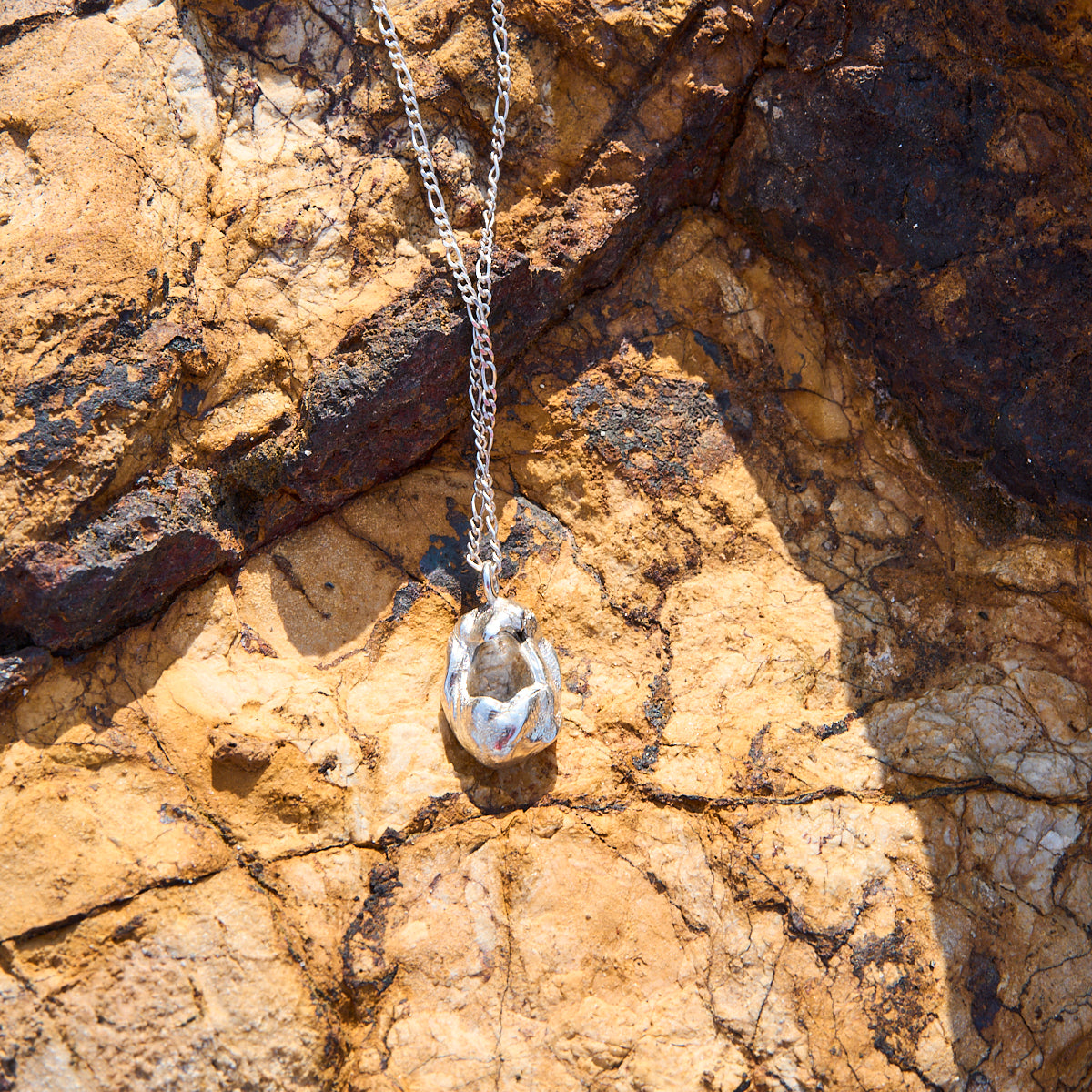 gümüş taş gömülü kolye - çakıllar image 3