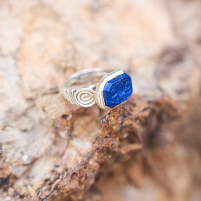 akrep desenli lapiz taşlı gümüş yüzük - scorpio image 2