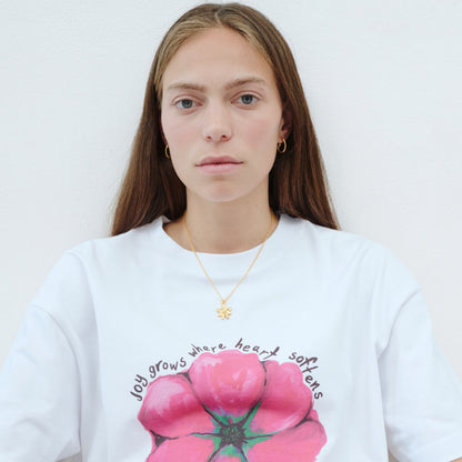 altın kaplama gümüş charm - gülen çiçek image 6