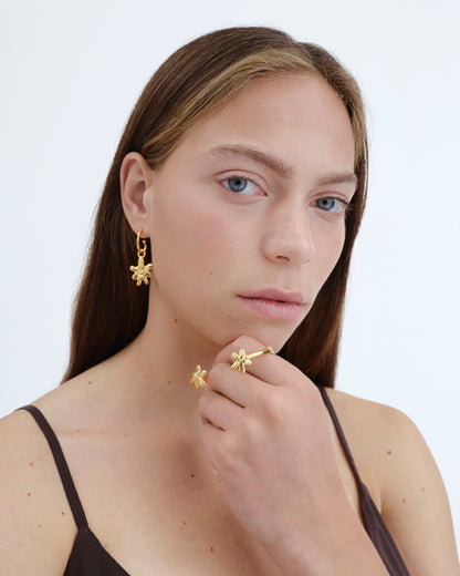 altın kaplama gümüş bilezik - çiçek image 4