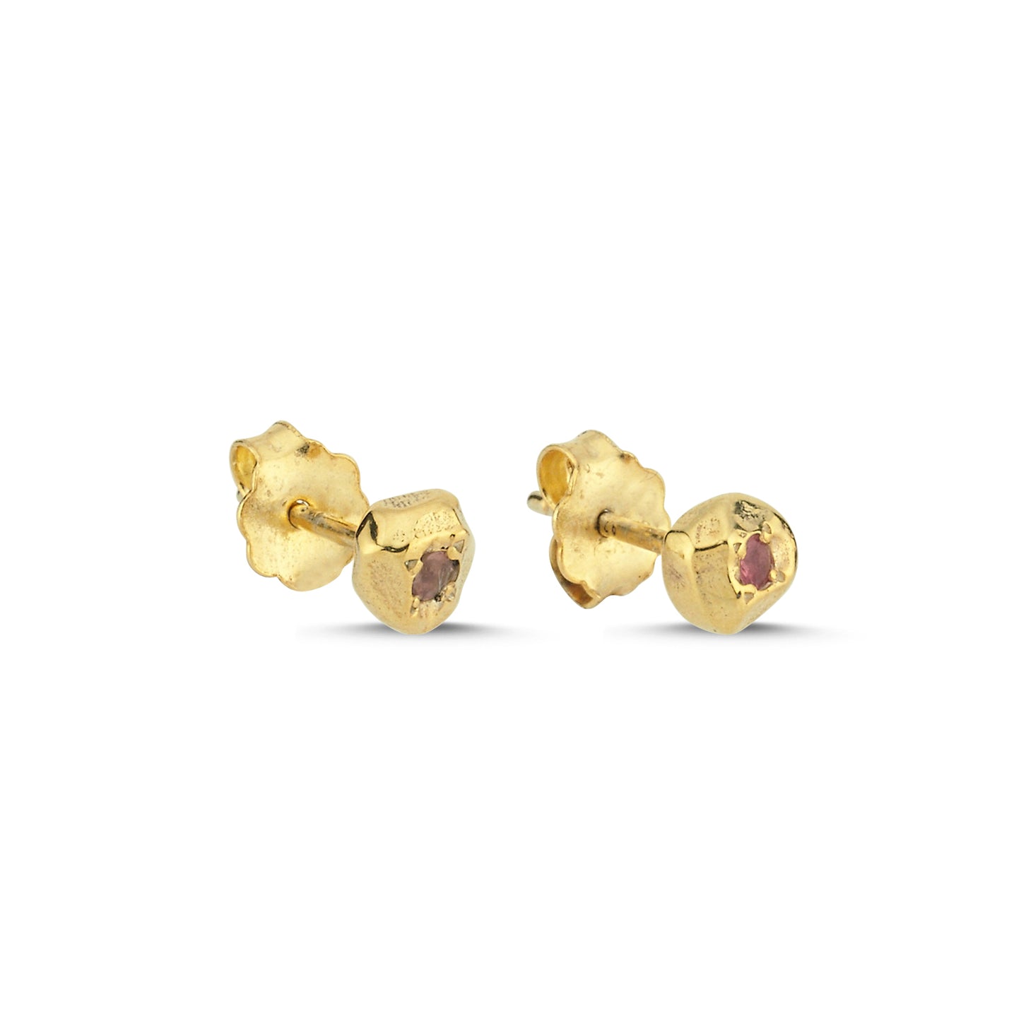 Point Studs with Tourmalines