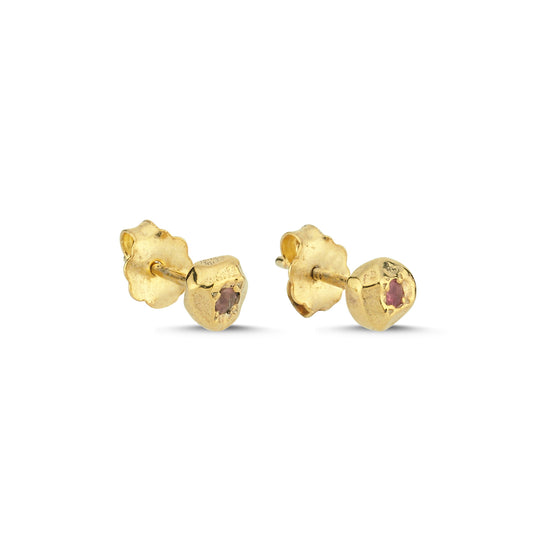Point Studs with Tourmalines