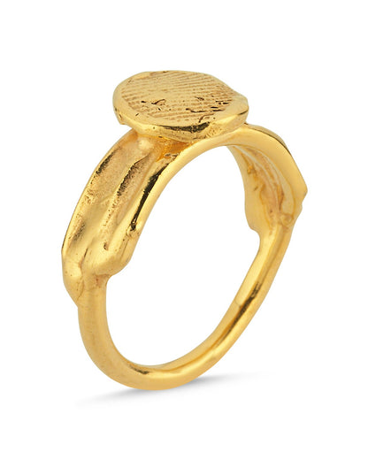 Altın Kaplama Parmak İzi Yüzük - No:4
