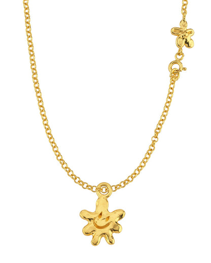 Altın Kaplama Gümüş Charm - Gülen Çiçek