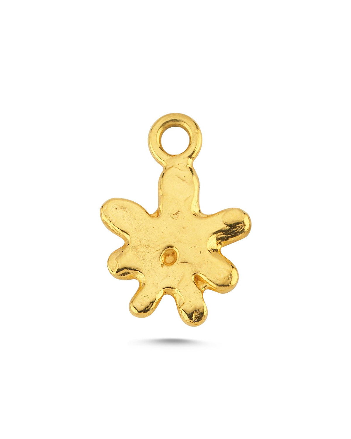 Altın Kaplama Gümüş Charm - Gülen Çiçek