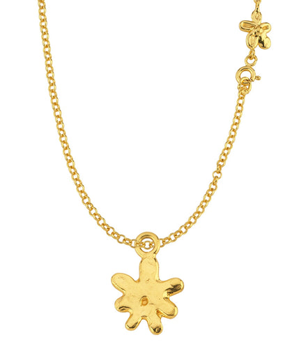 Altın Kaplama Gümüş Charm - Gülen Çiçek