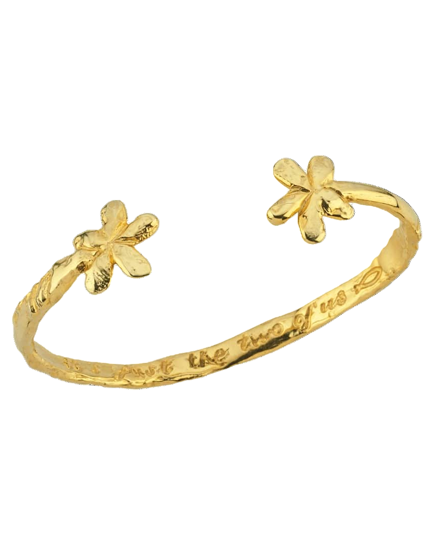 altın kaplama gümüş bilezik - çiçek image 0