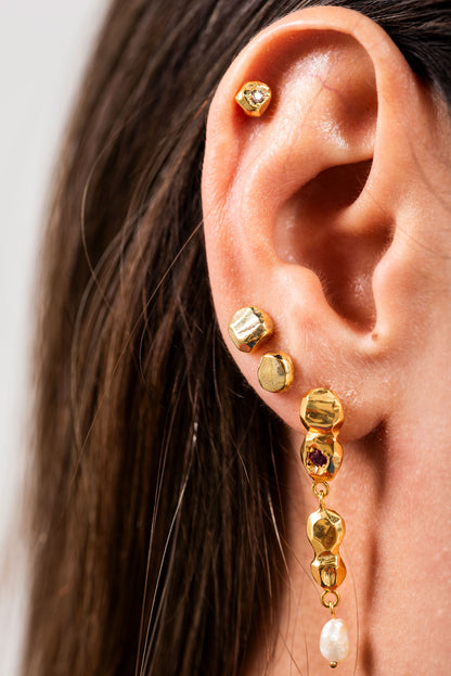 altın kaplama gümüş nokta küpe - nourriture image 5