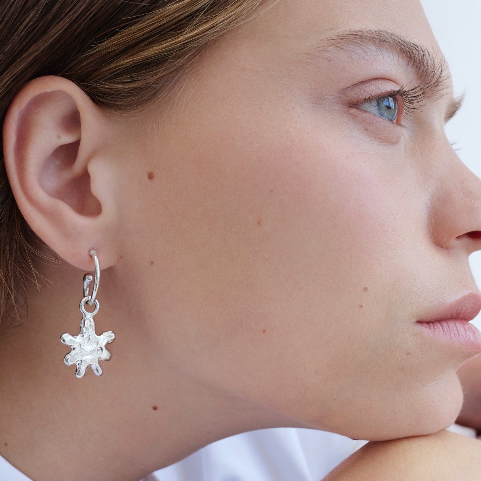 gümüş halka küpe - virgül image 4