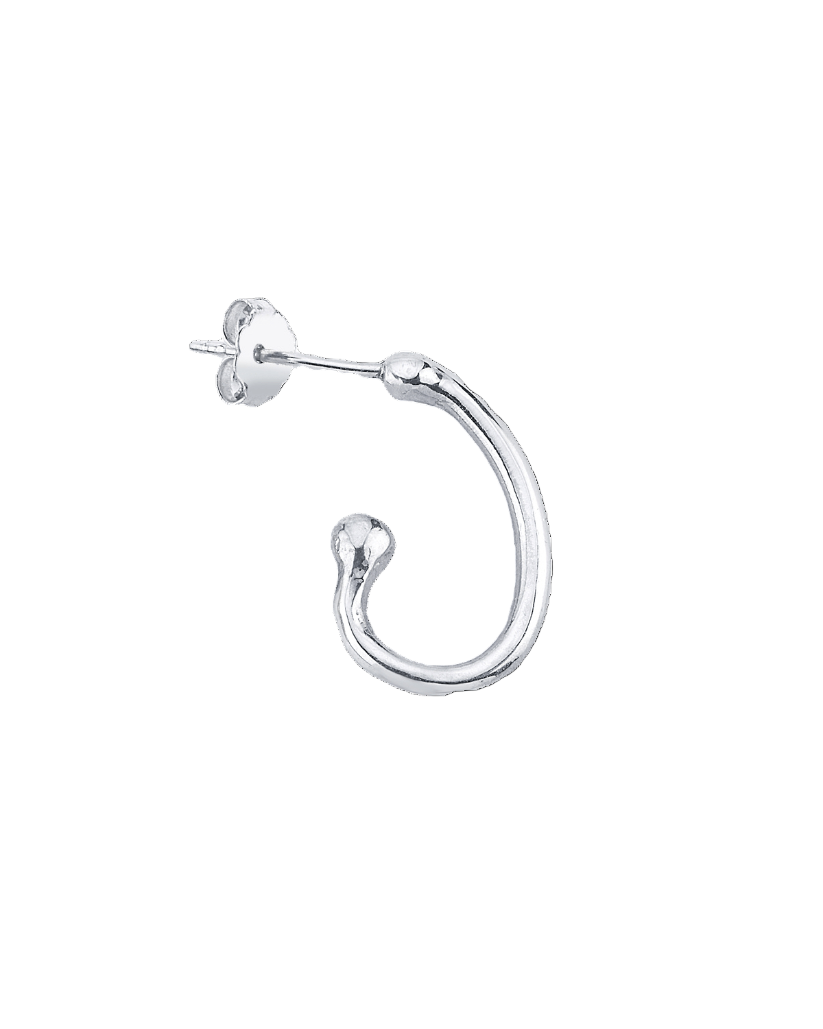 gümüş tek halka küpe - virgül image 0