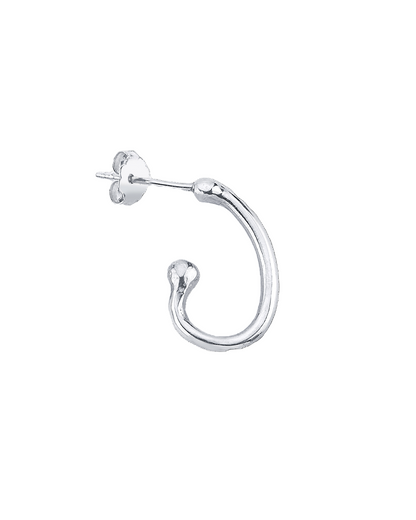 gümüş tek halka küpe - virgül image 0