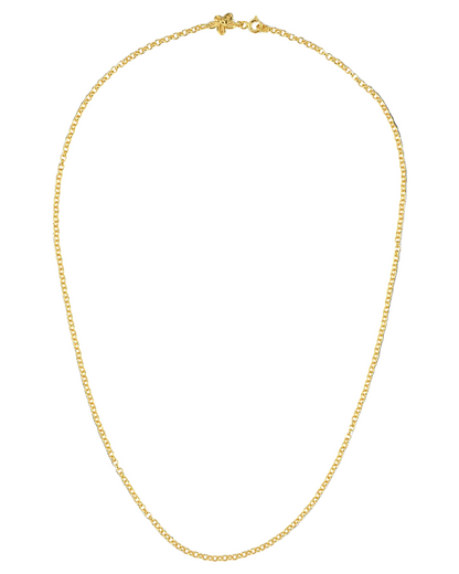 altın kaplama gümüş çiçekli zincir image 1