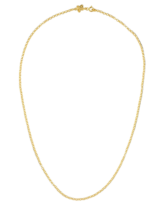 altın kaplama gümüş çiçekli zincir image 1