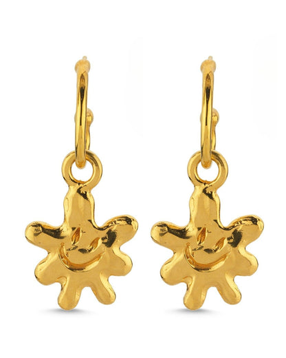 Altın Kaplama Gümüş Küpe Seti - Gülen Çiçek