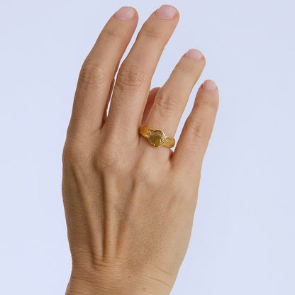 gümüş üzerine altın kaplama parmak izi yüzük - no 3 image 2