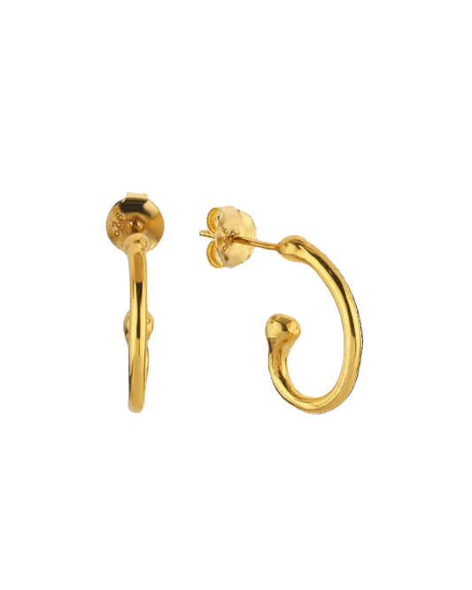 altın kaplama gümüş halka küpe - virgül image 1