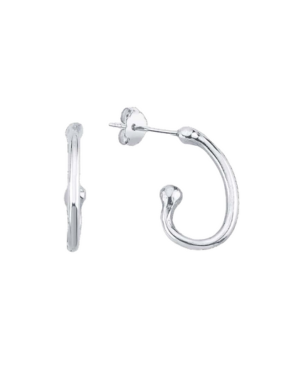 gümüş halka küpe - virgül image 1