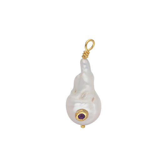 Drop Pearl altın kaplama gümüş inci charm