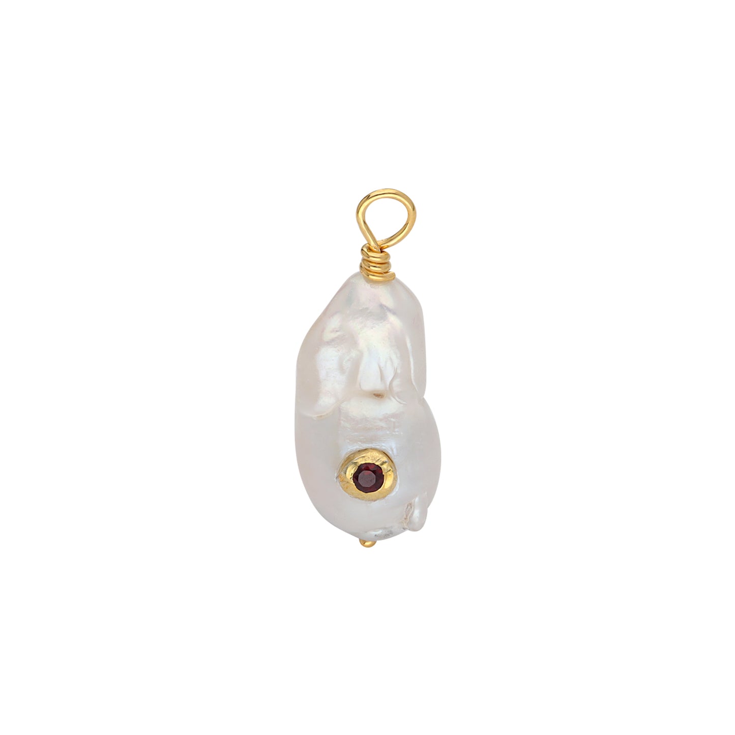 Drop Pearl altın kaplama gümüş inci charm