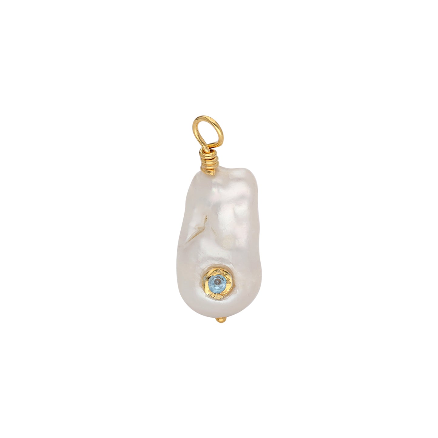 Drop Pearl altın kaplama gümüş inci charm