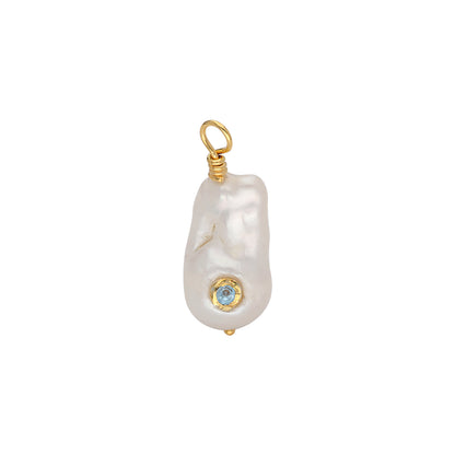 Drop Pearl altın kaplama gümüş inci charm