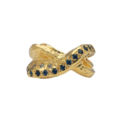 London topaz taşlı altın kaplama gümüş yüzük