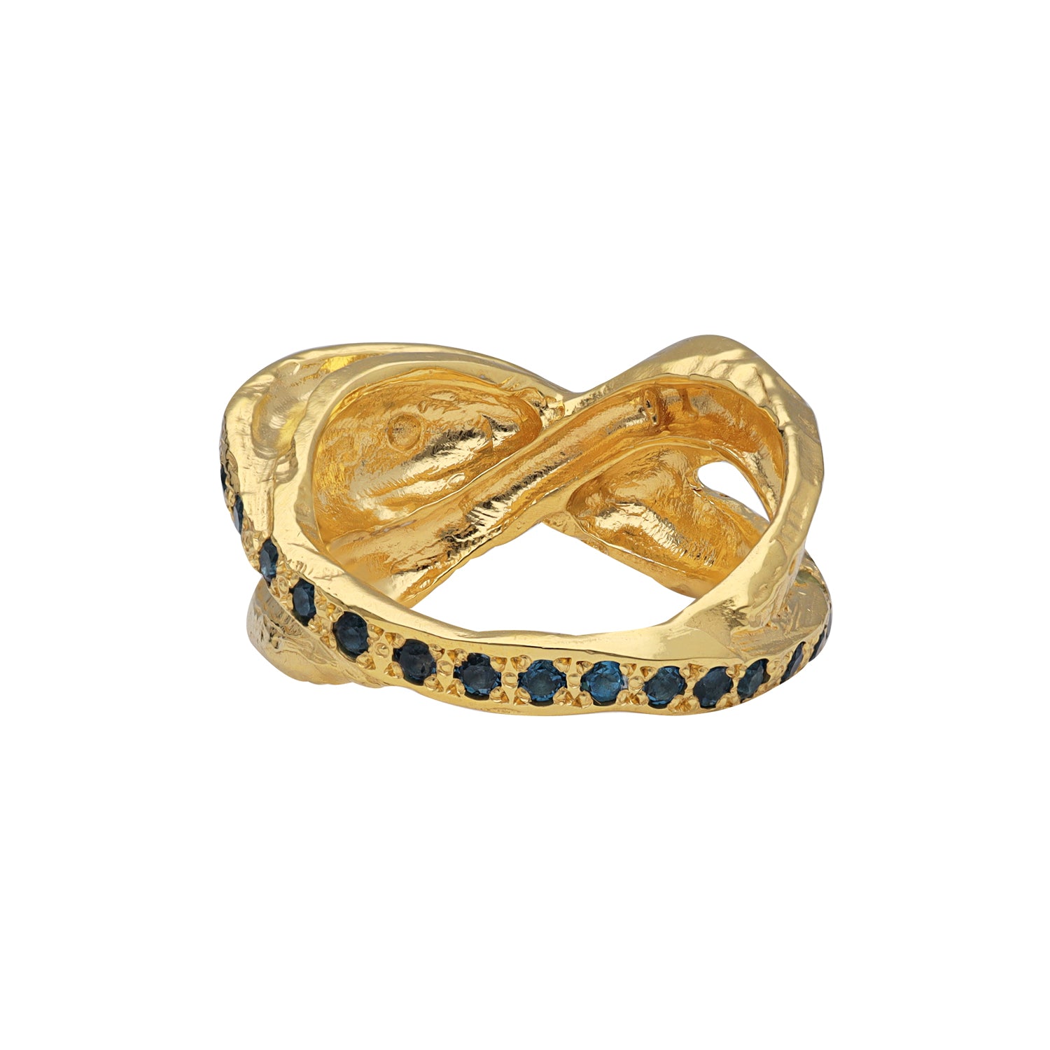 London topaz taşlı altın kaplama gümüş yüzük