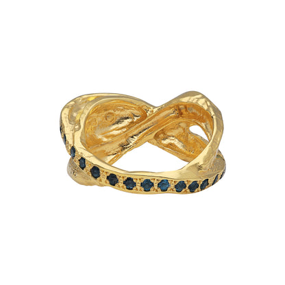 London topaz taşlı altın kaplama gümüş yüzük