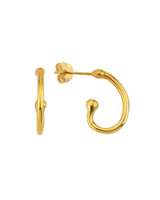 altın kaplama gümüş halka küpe - virgül image 0