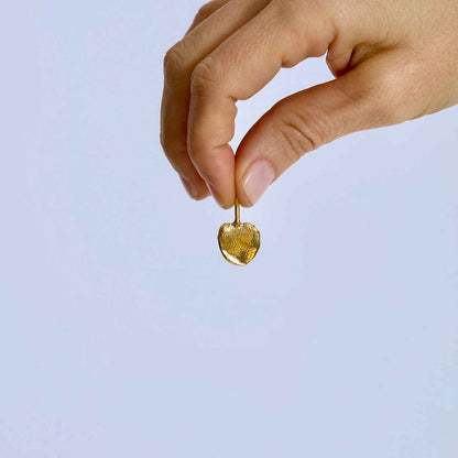 doğal şekilli parmak izi gümüş üzerine altın kaplama kolye - no 1 image 3