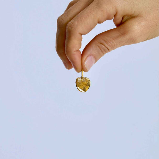 doğal şekilli parmak izi gümüş üzerine altın kaplama kolye - no 1 image 3