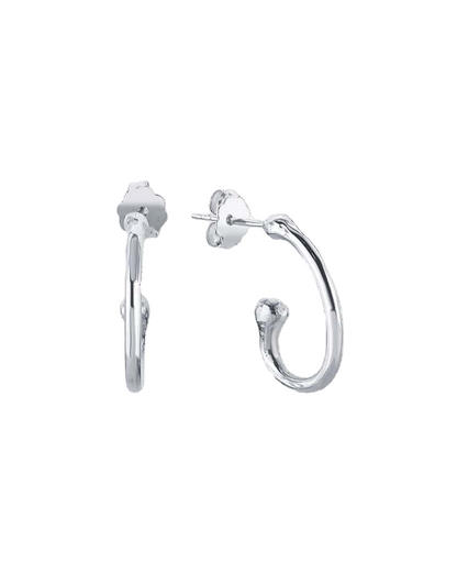 Virgül gümüş halka küpe