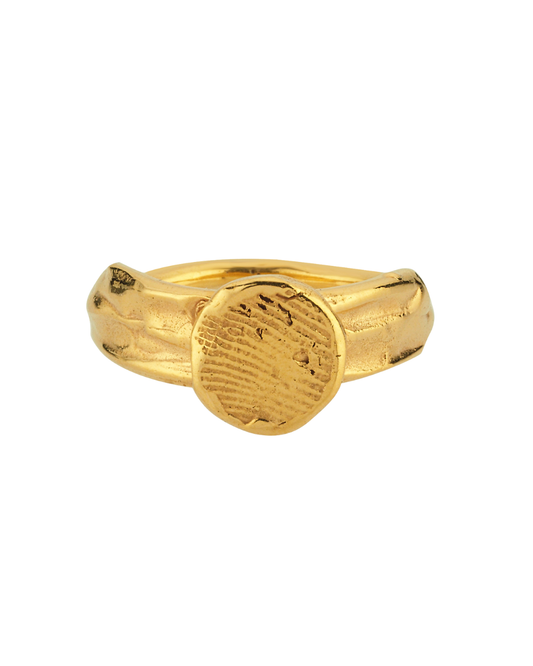 Altın Kaplama Parmak İzi Yüzük - No:4