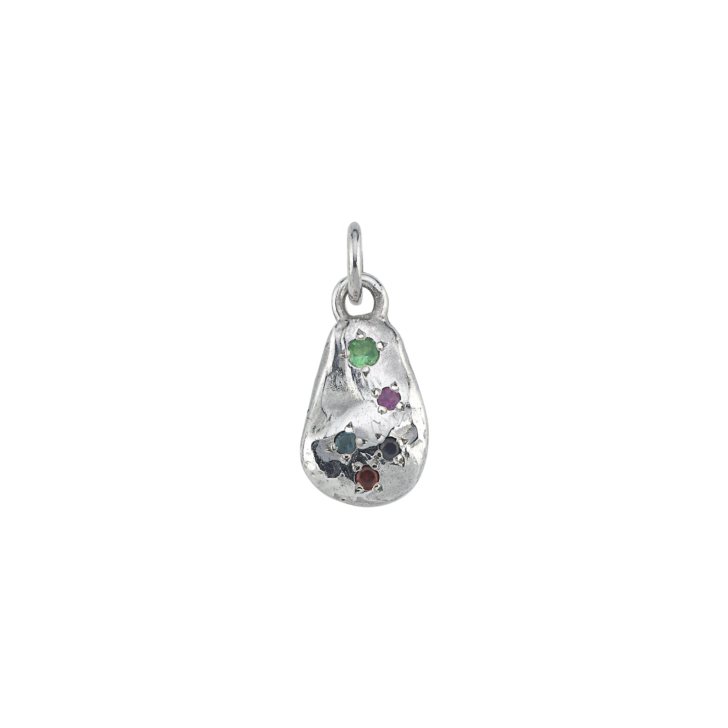 Little Cosmos renkli taşlı gümüş charm