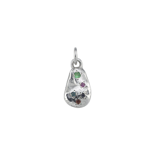Little Cosmos renkli taşlı gümüş charm