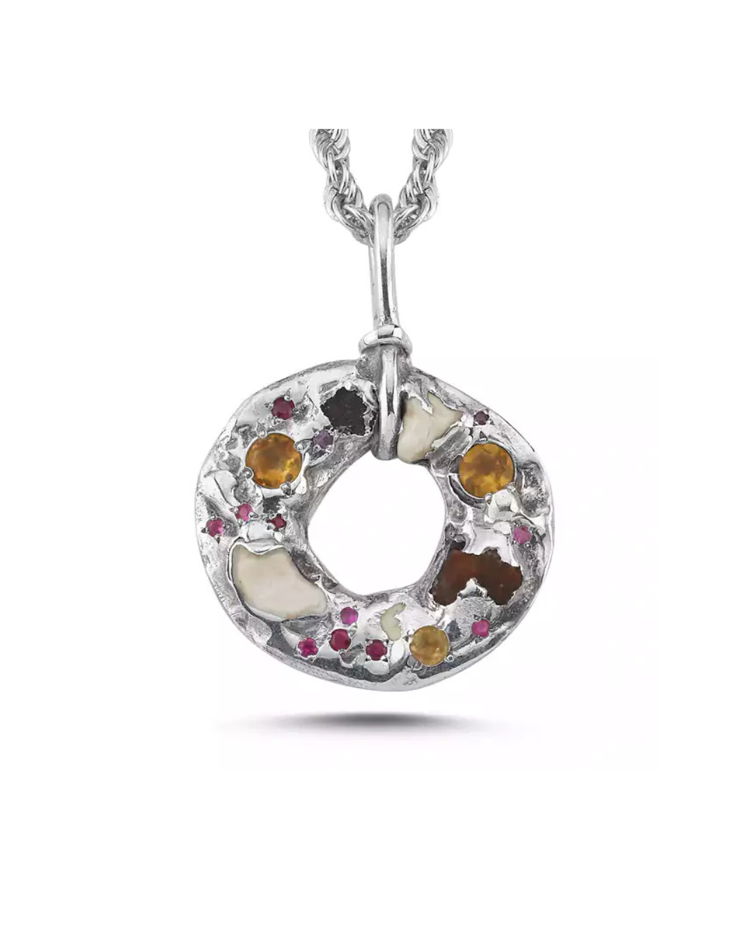 Cailloux Necklace with Citrine & Ruby