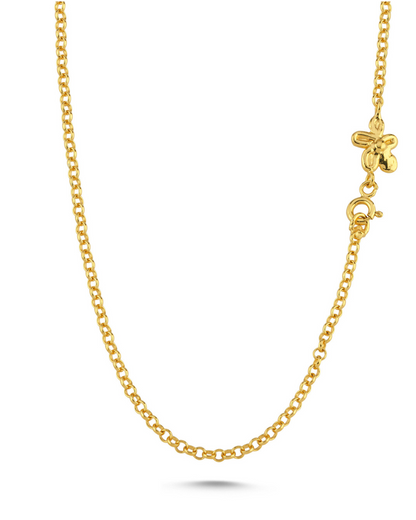 Altın Kaplama Gümüş Çiçekli Zincir